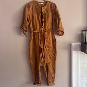 Alex Mill Expedition Utility Jumpsuit Golden Khaki Brown Belted Size Small